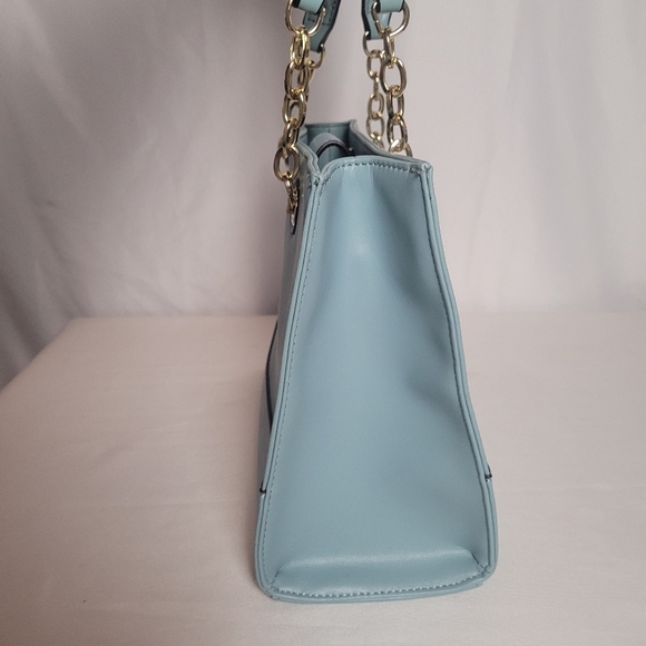 Anne Klein Coast Is Clear Ice Baby Blue Shoulder Bag Gold Hardware - Picture 5 of 15